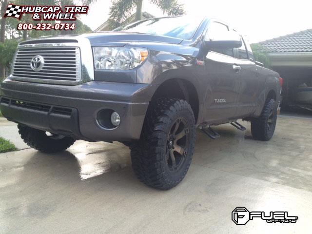 Toyota Tundra Fuel Beast D564 Wheels Black And Machined With Dark Tint